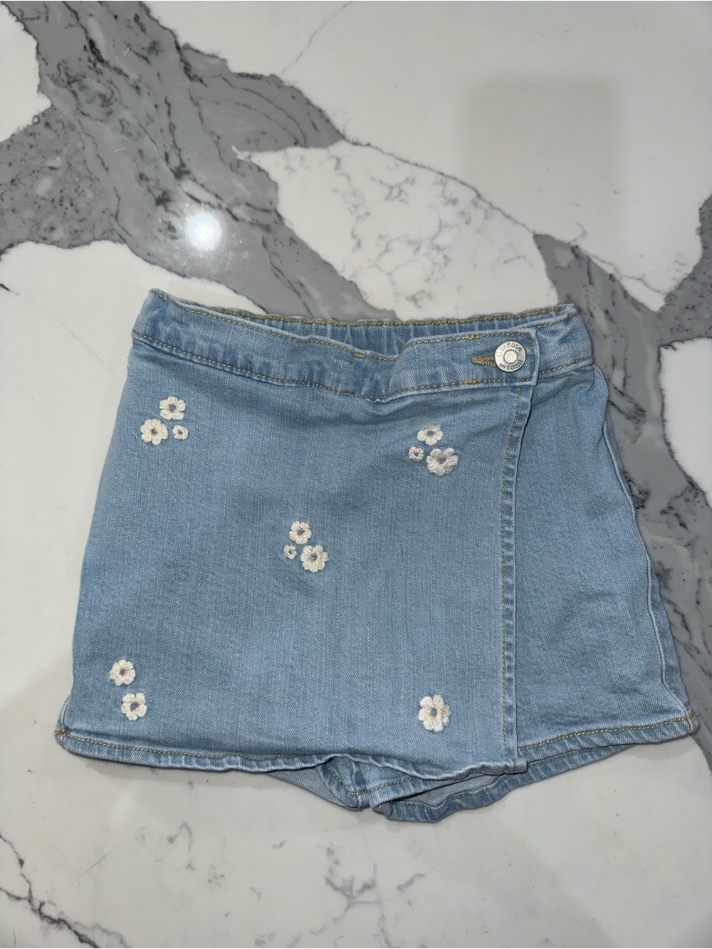 OshKosh B'gosh Light Blue Denim Skort with Gold Stitching